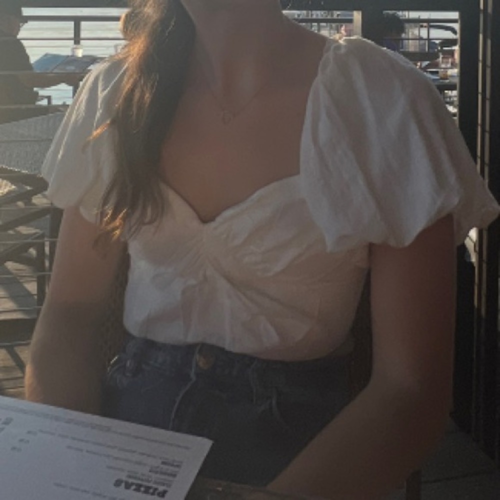 Hello Molly White Crop